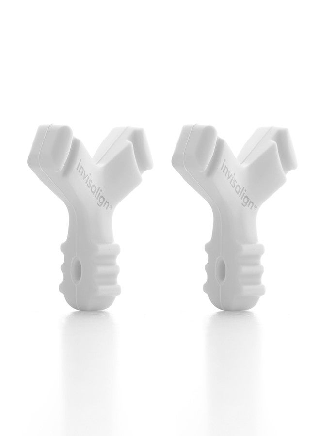 تقويم إنفزلاين قطع Invisalign Munchies EPS لتثبيت قوالب تقويم الأسنان، وألعاب مضغ لتقويم الأسنان (عبوة من قطعتين) (أبيض) - Image 1